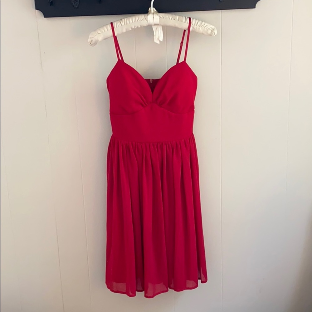 Red Flowy Semi Formal Dress • Mystic • Small